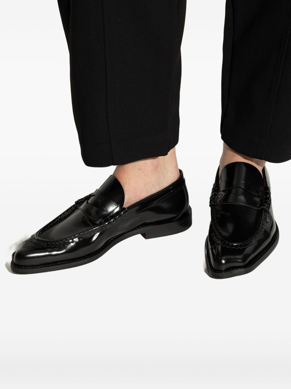 Coin leather loafers - 5