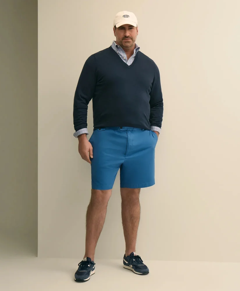 Big & Tall 9" Stretch Supima® Cotton Poplin Shorts - 1
