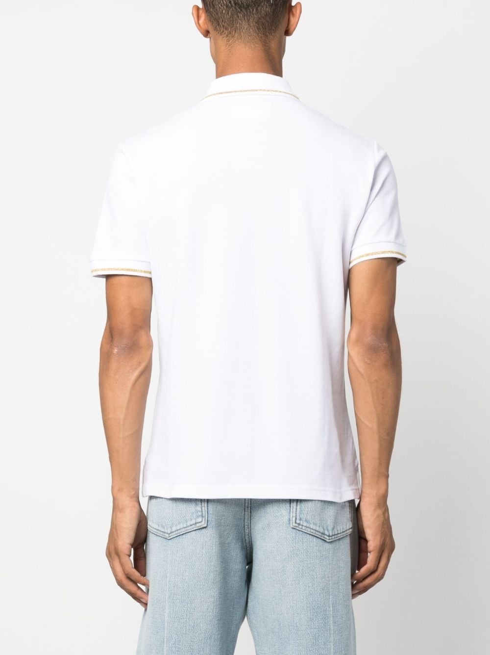 logo-embroidered cotton polo shirt - 4