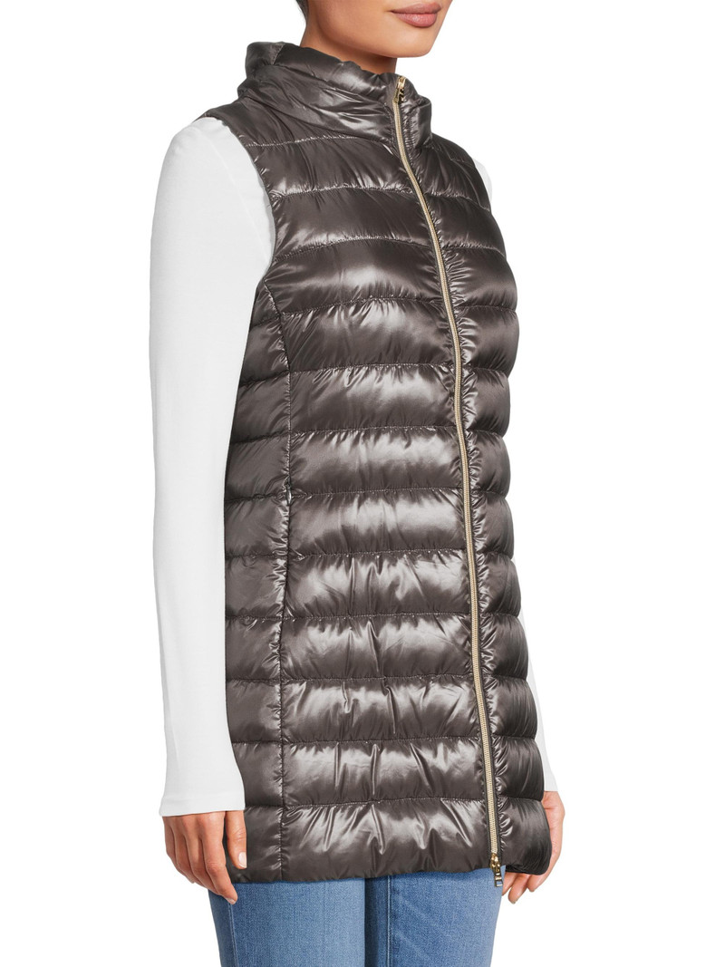Women's Iconico Serena Nylon Ultralight Long Vest - Antracite 4