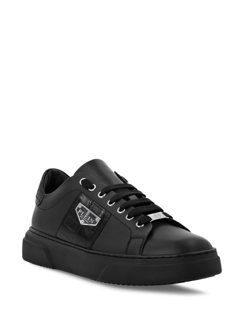 PHILIPP PLEIN Triangle Plein-plaque leather sneakers outlook