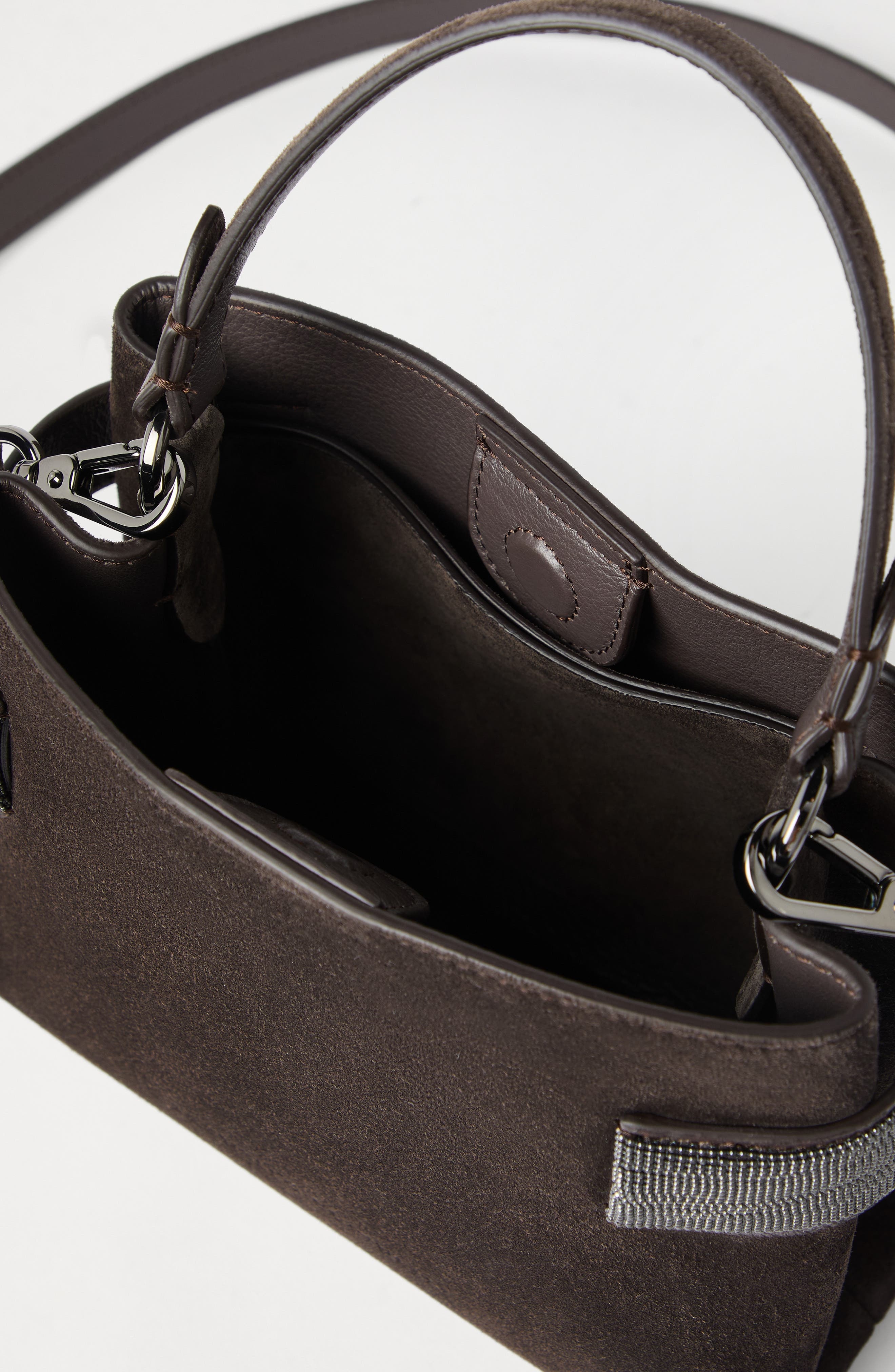 Brunello Cucinelli Small Top-Handle Essence bag in Pine Cone Brown at Nordstrom - 6