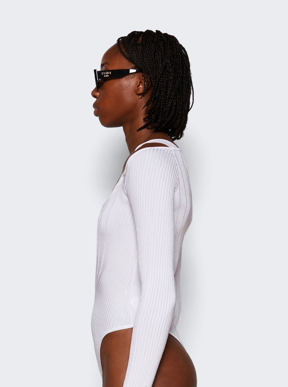 Sculpting Knit Bodysuit Off White - 4