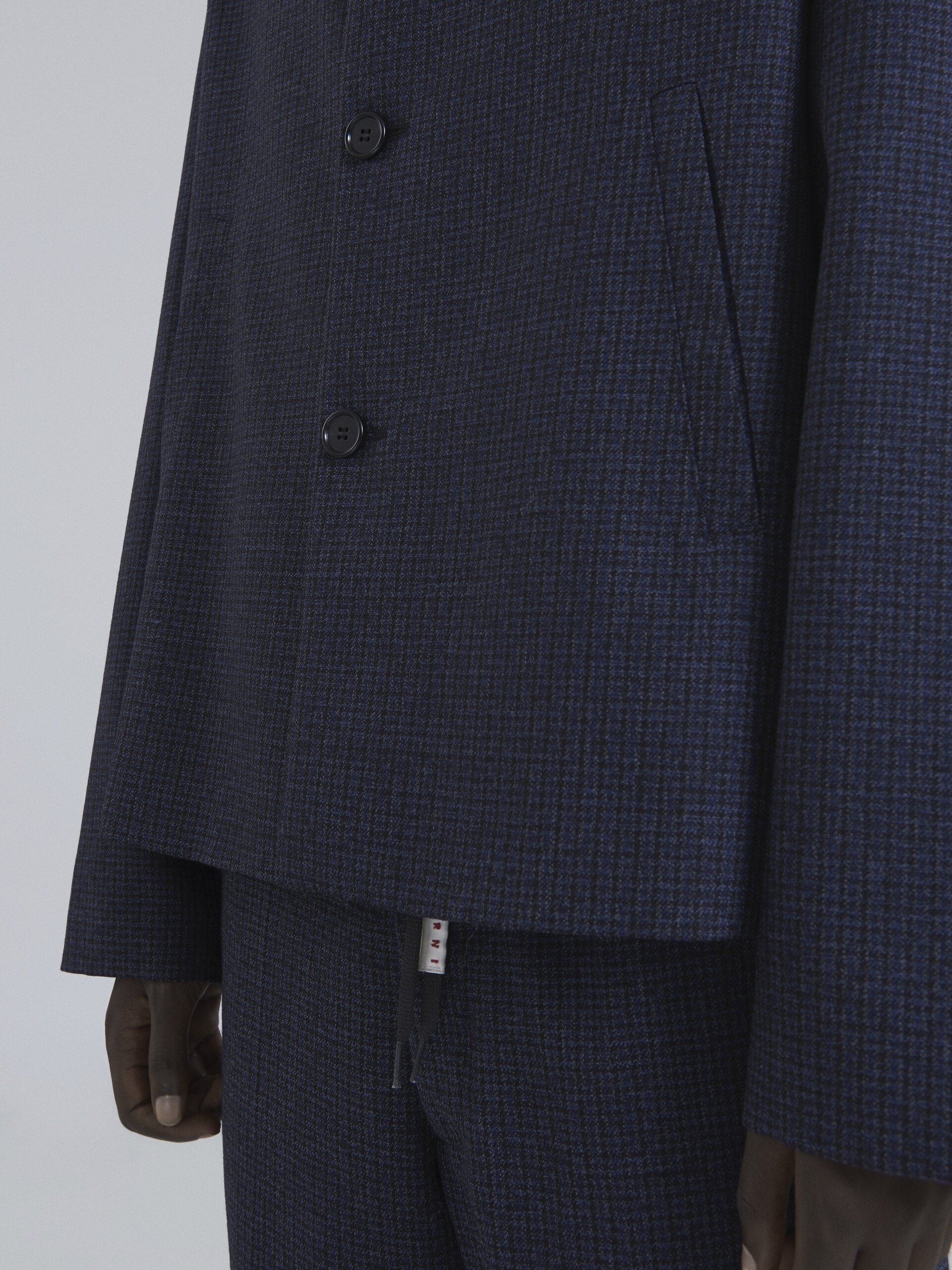 SINGLE-BREASTED WOOL JACKET WITH HOUNDSTOOTH CHECK PATTERN - 5