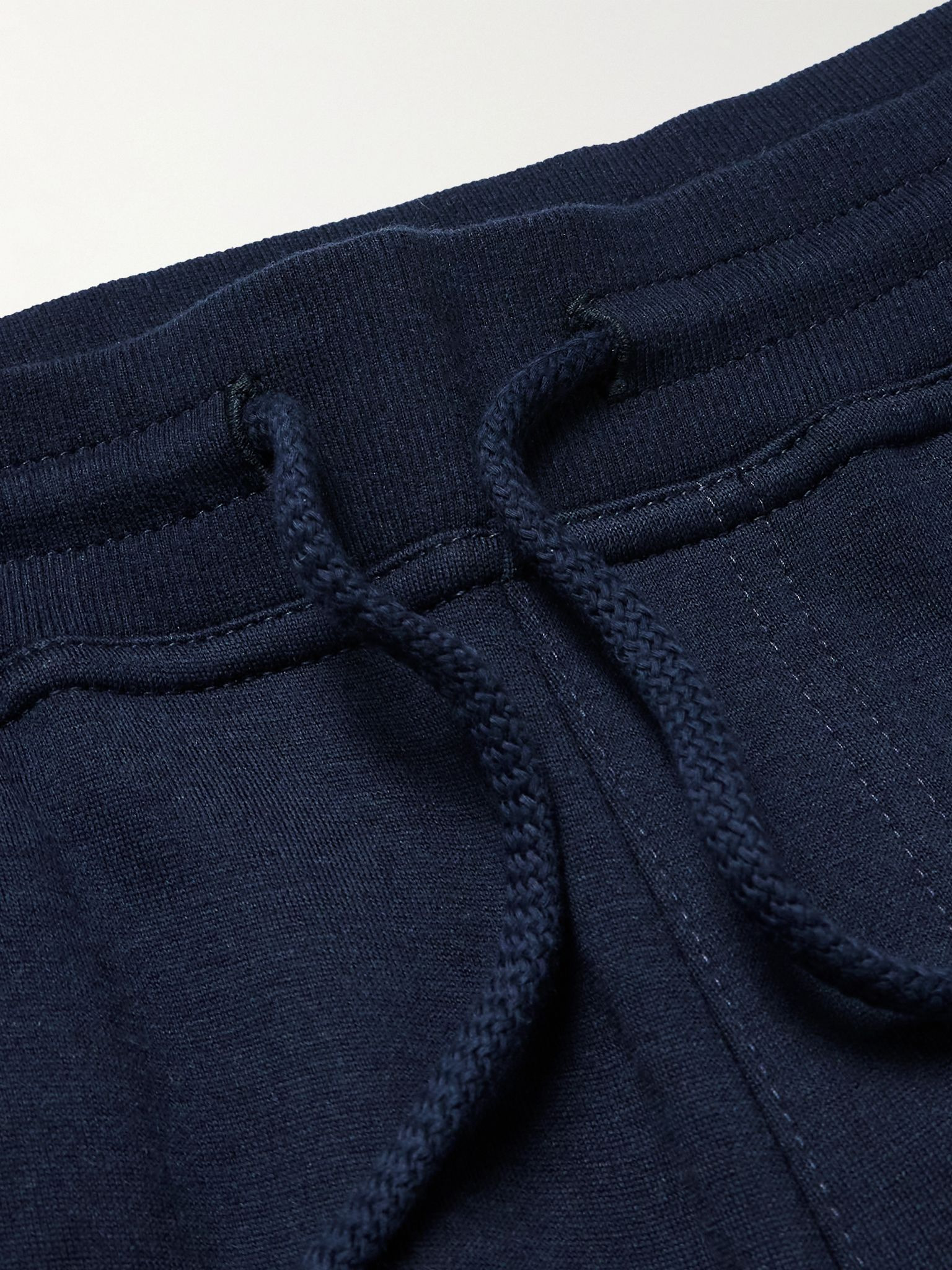Tapered Cotton-Blend Jersey Sweatpants Blue - 6