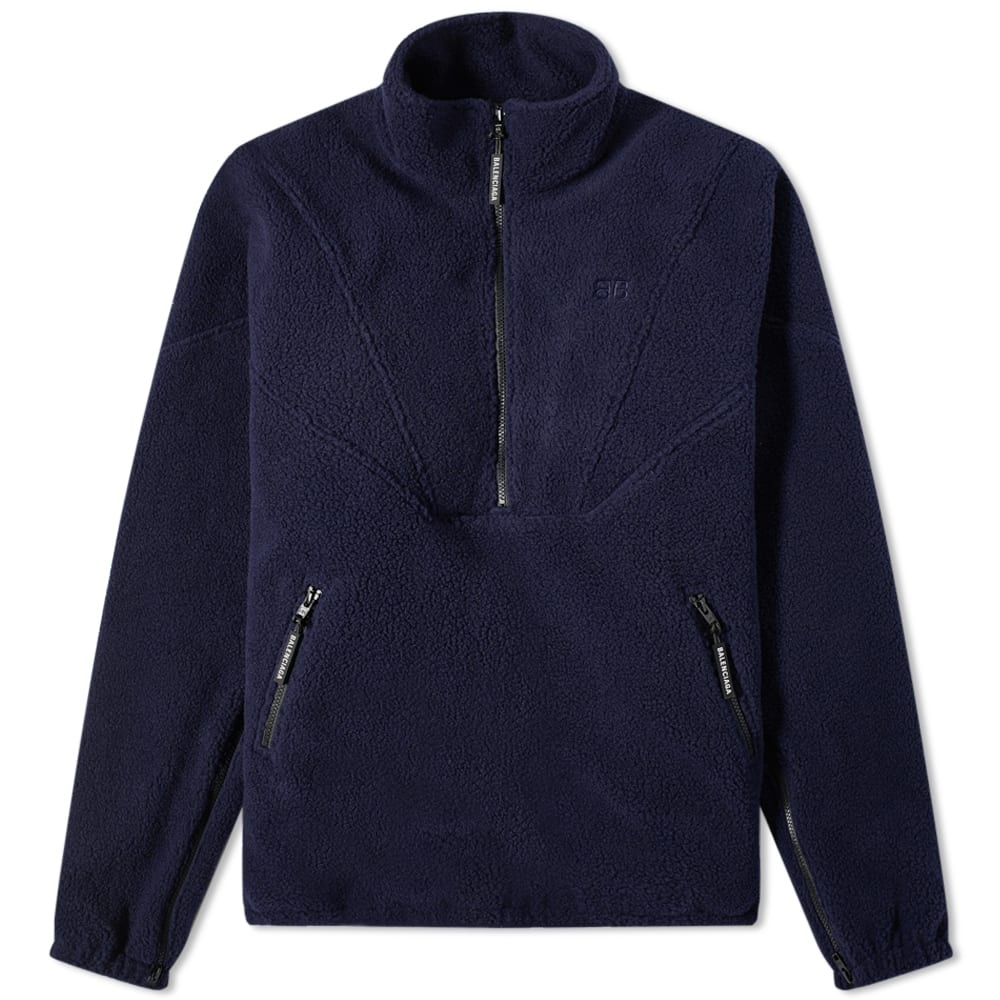 Balenciaga Faux Shearling Fleece Tech Zip Jacket - 1