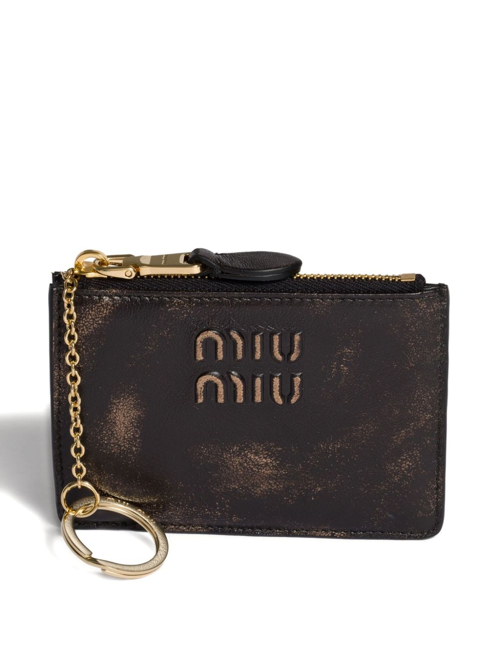 logo-embossed leather card holder - 3