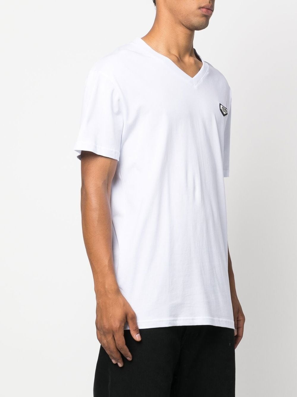 logo-plaque V-neck T-shirt - 3