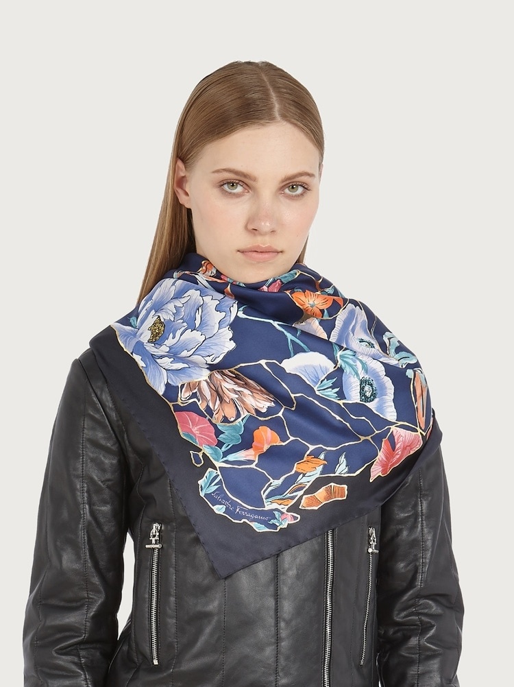 KINTSUGI PRINT SILK FOULARD - 2