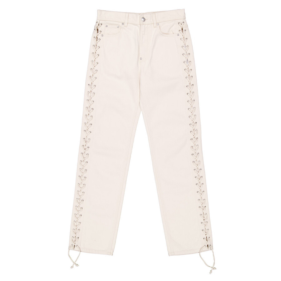 Stella Mccartney Ladies White Mid-Rise Straight-Leg Jeans - 5