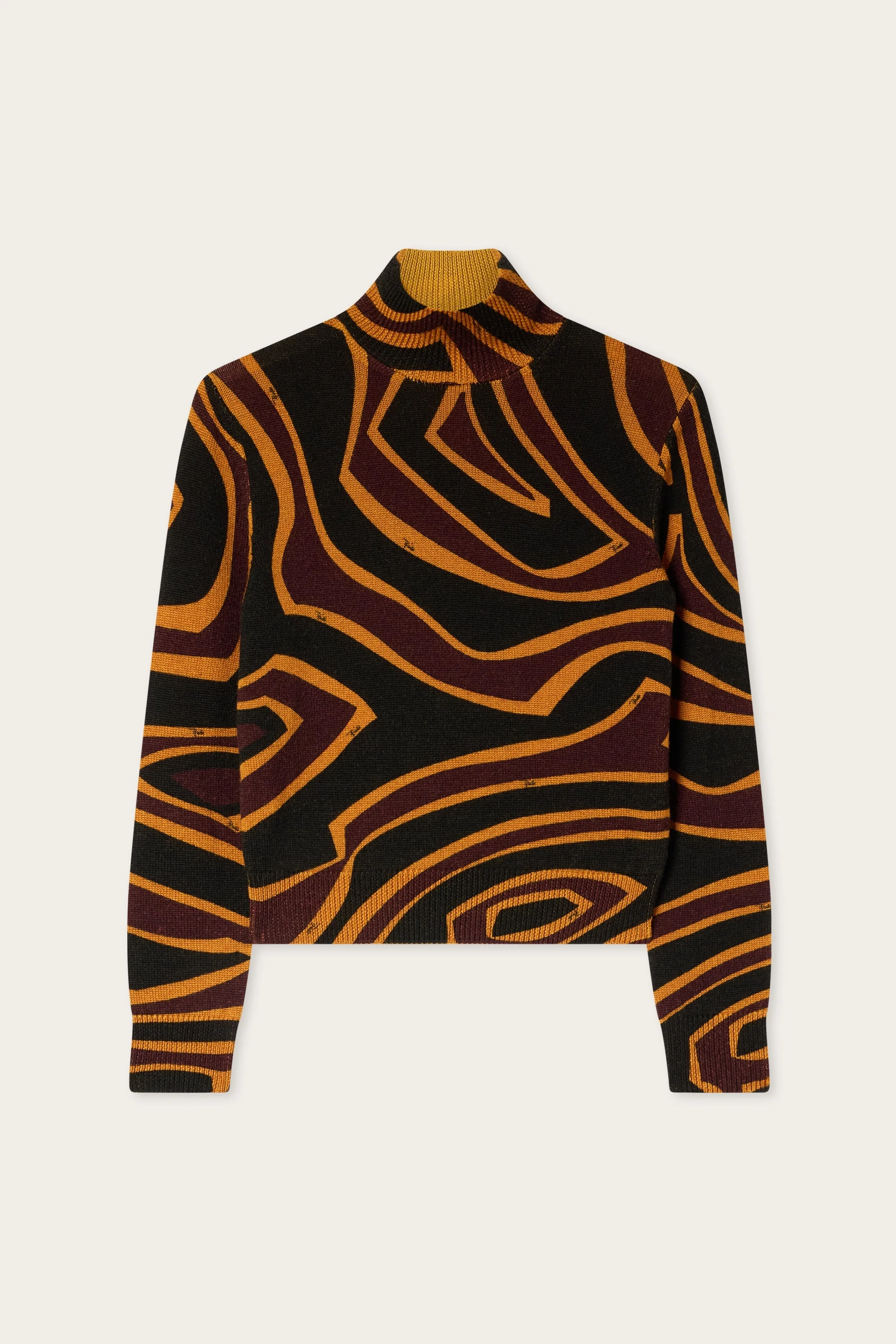 LABIRINTO PRINT HIGH-NECK WOOL SWEATER - 1