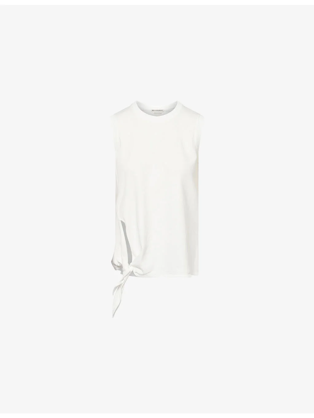 Knotted-Hem Brand-Embroidered Cotton-Jersey Tank Top - 1