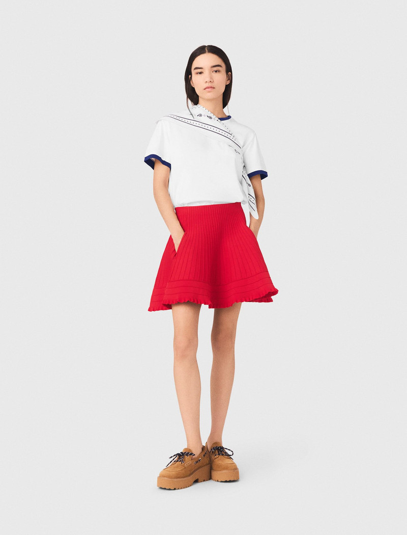 maje Compact knit short skirt outlook