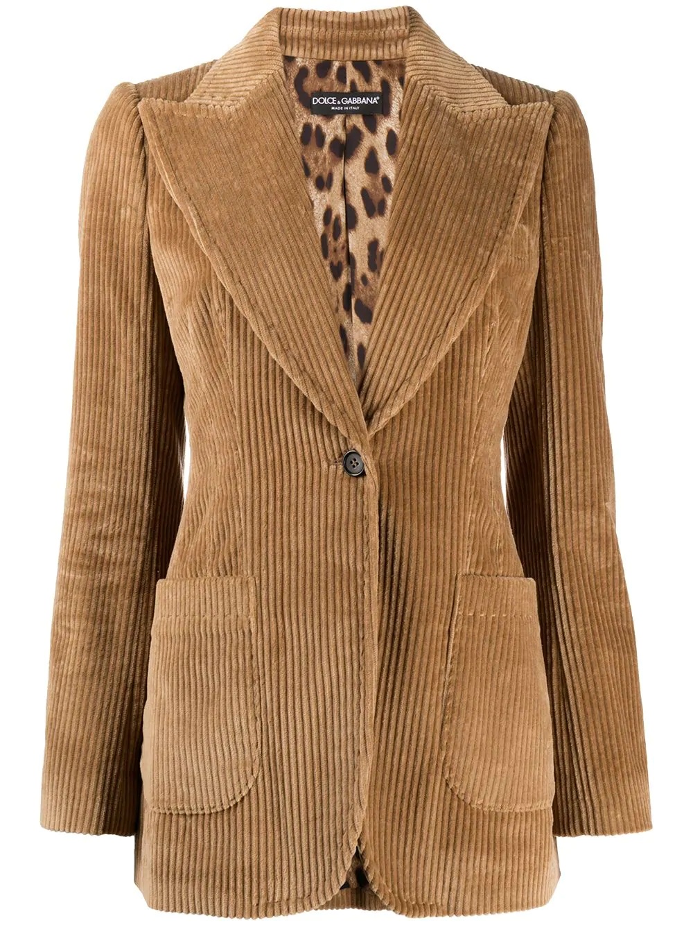 corduroy single-breasted blazer - 1