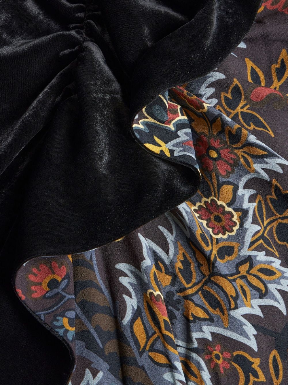 paisley contrasting print dress - 5