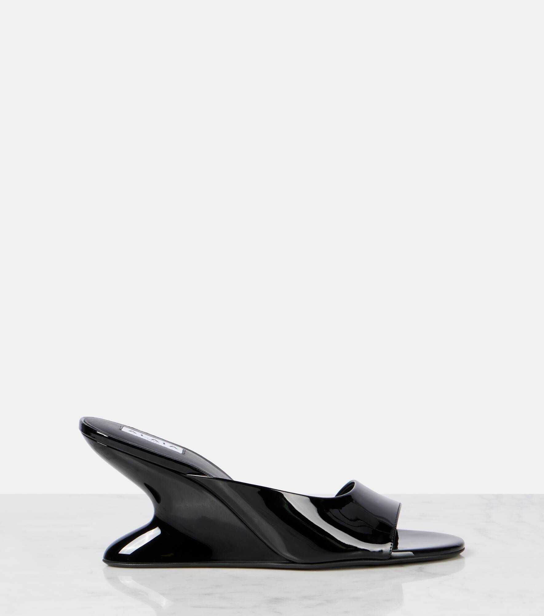 Curve 75 patent leather wedge mules - 4