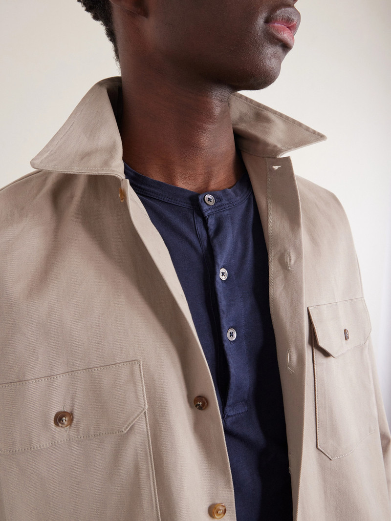 Garment-Dyed Lyocell and Cotton-Blend Jersey Henley Shirt 5