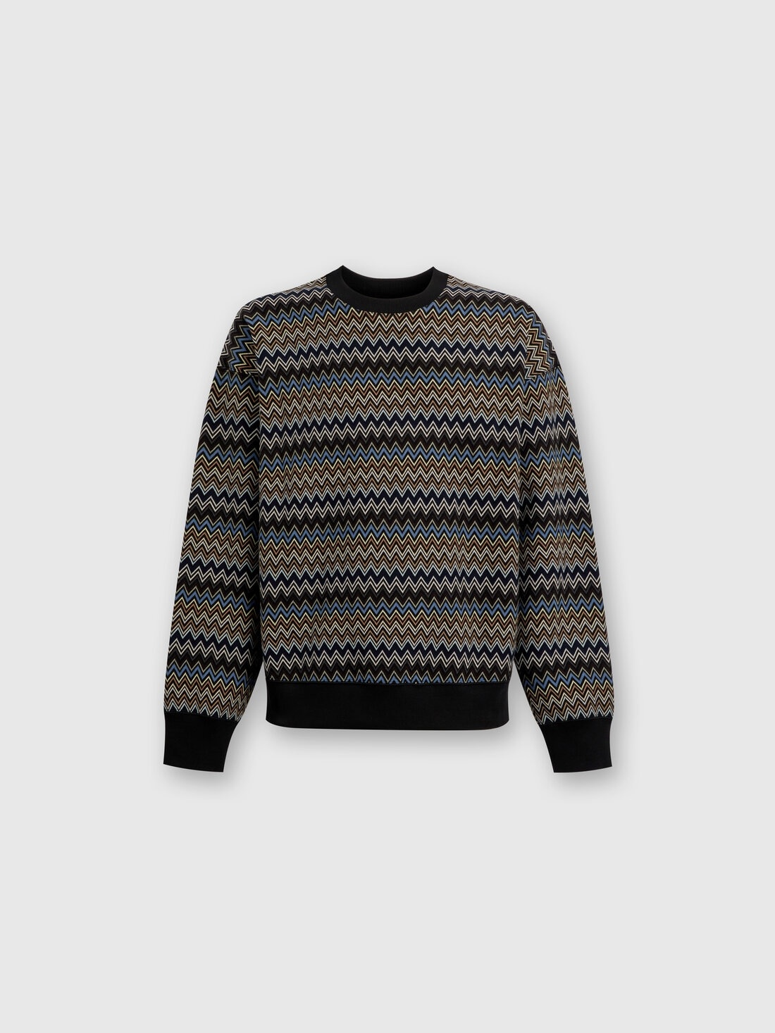 Zig zag cotton crewneck sweatshirt - 1