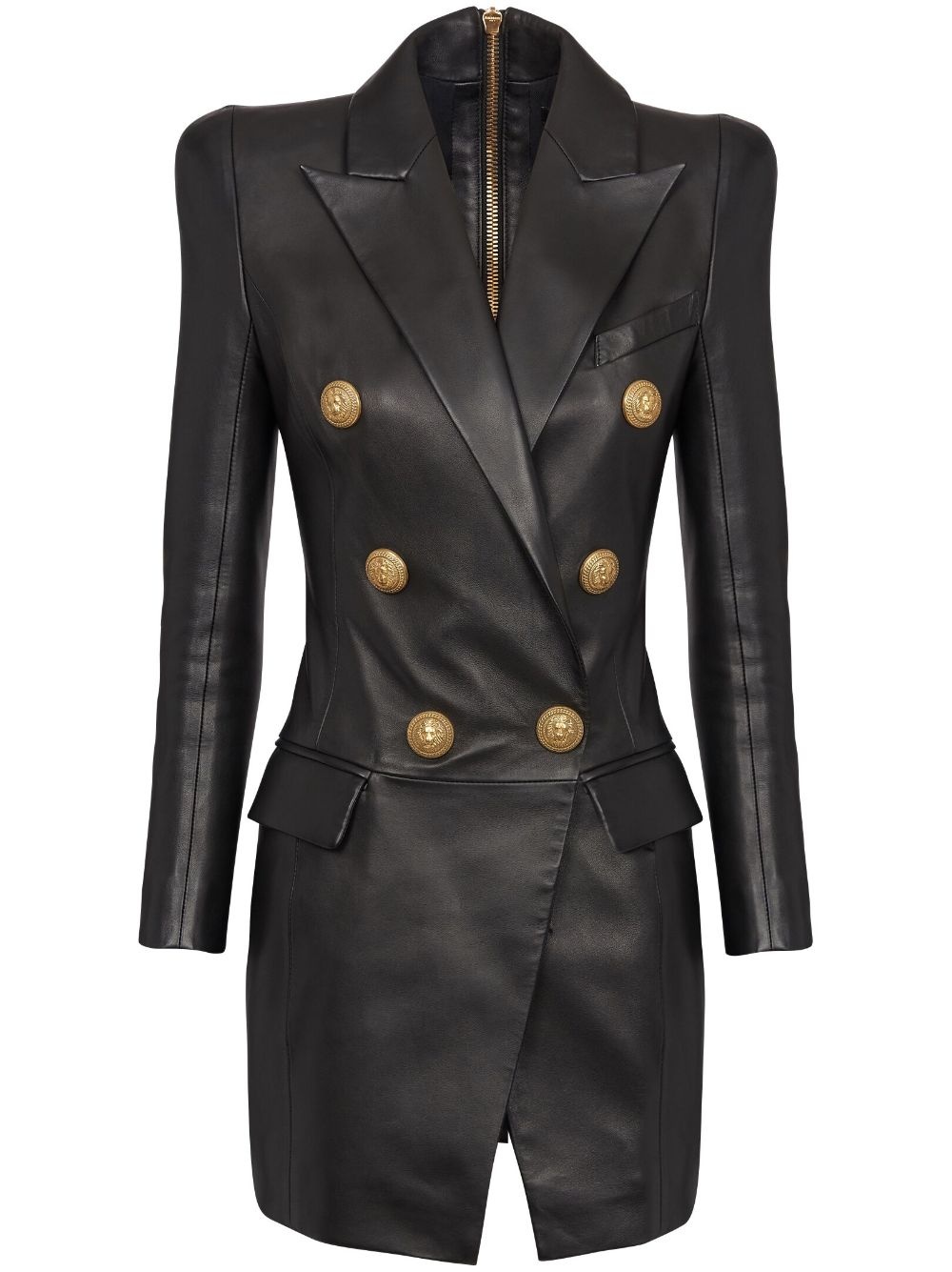 leather blazer mini dress - 1