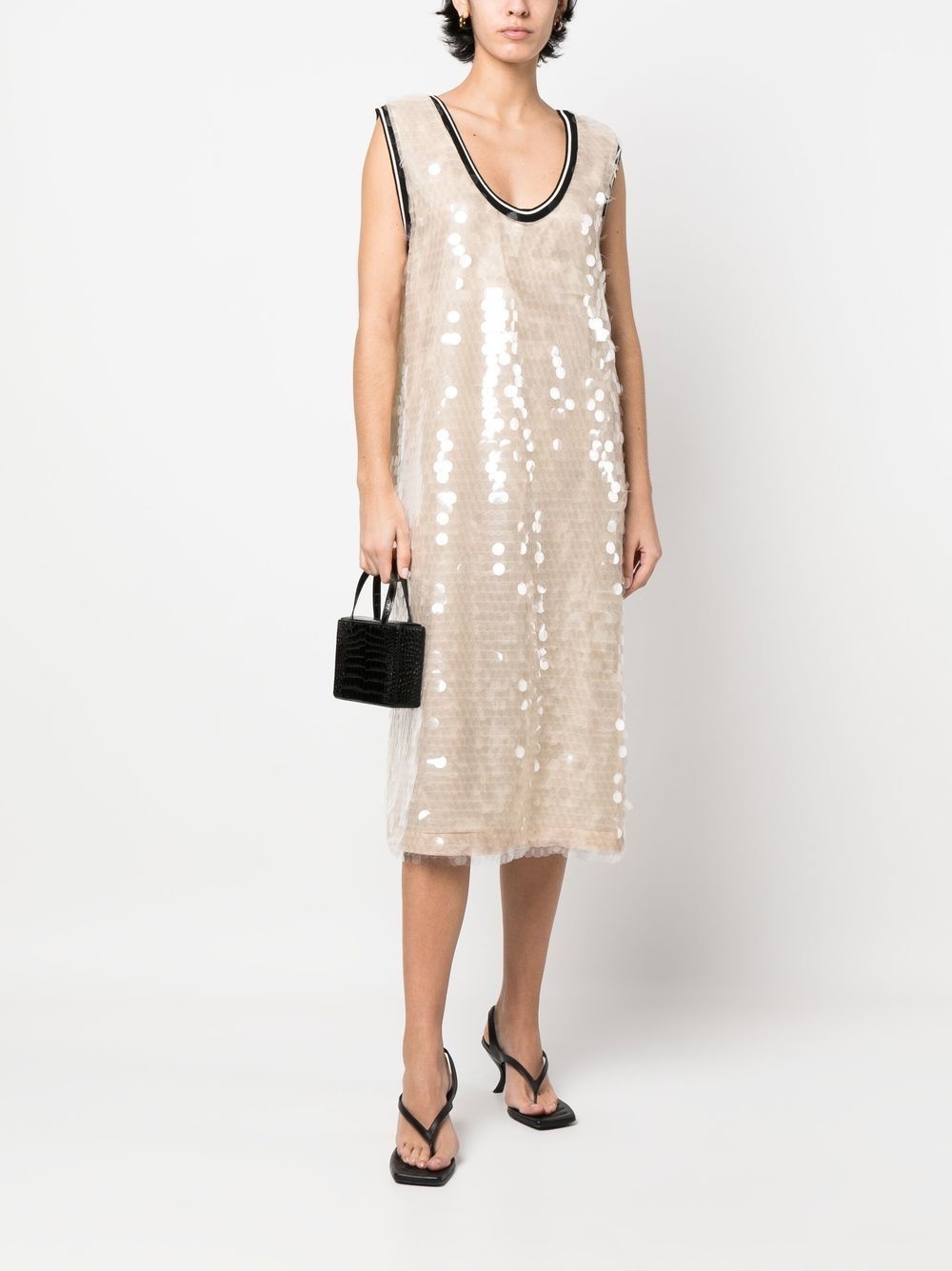 sequin-embellished V-neck dress - 2