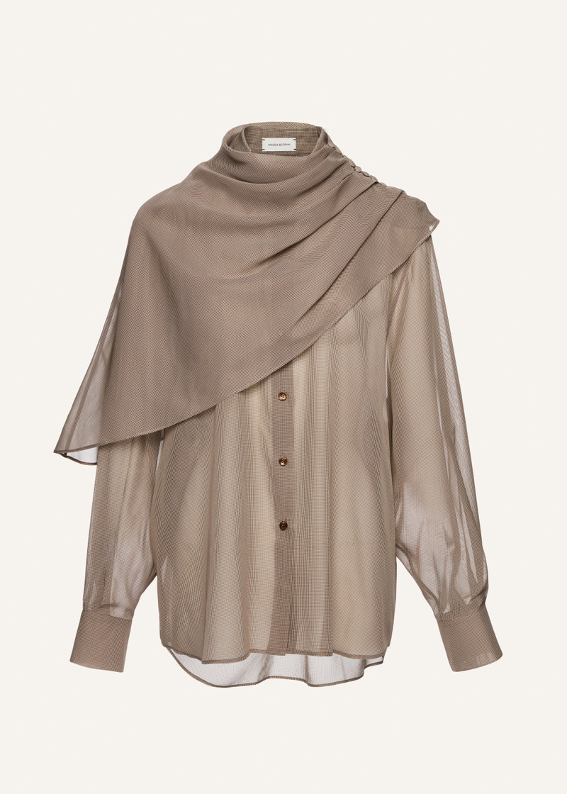 Classic oversized shirt in brown 1