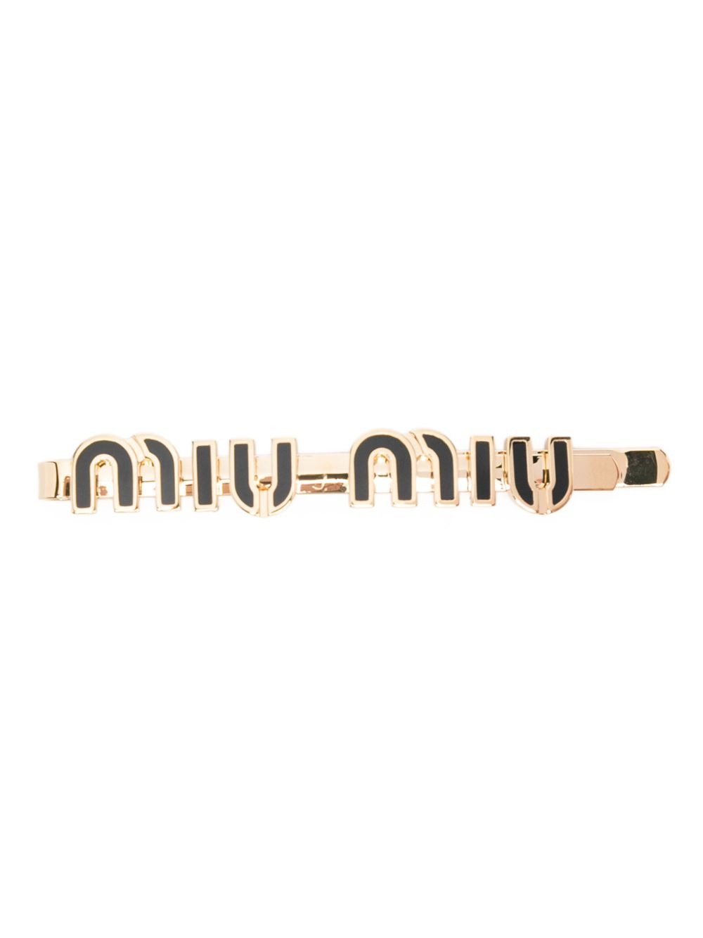logo-plaque polished hair pin - 1
