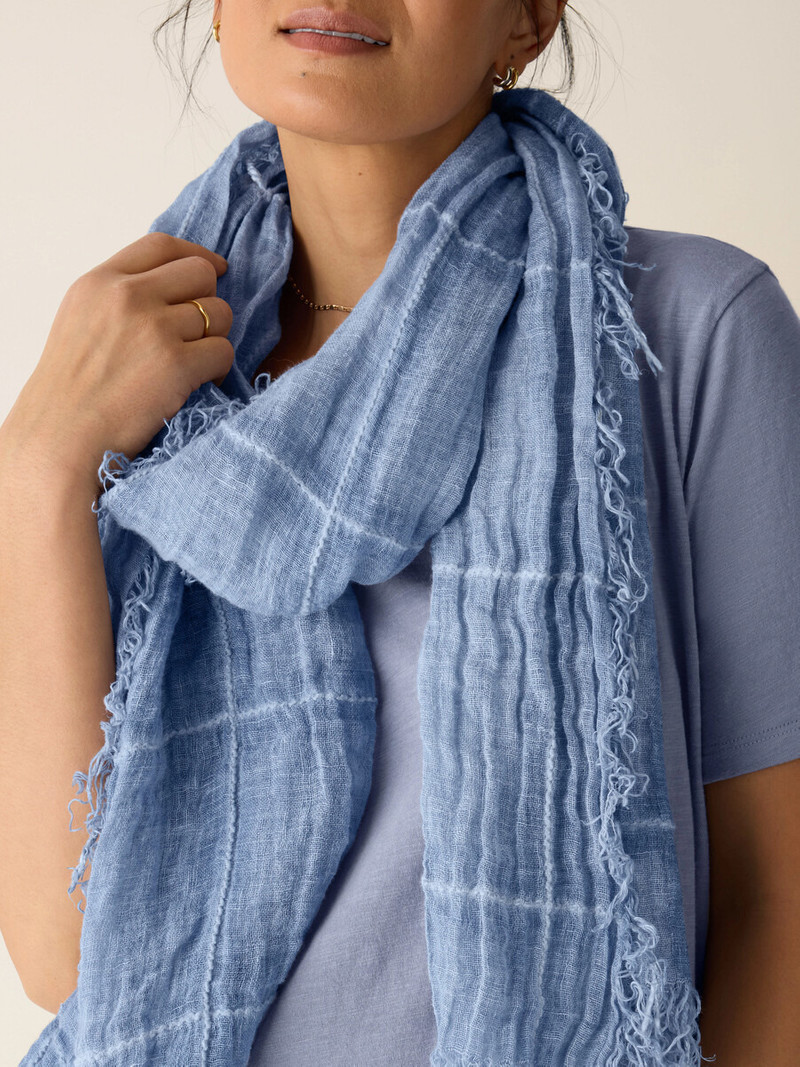 Organic Linen Cotton Squares Scarf 4