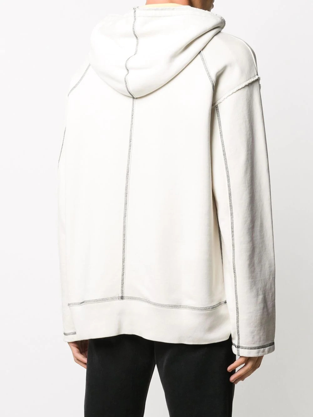 contrast-stitching hoodie - 5