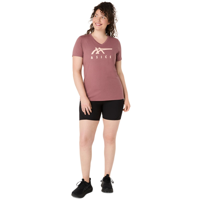 WOMEN'S ASICS STRIPES V-NECK 6