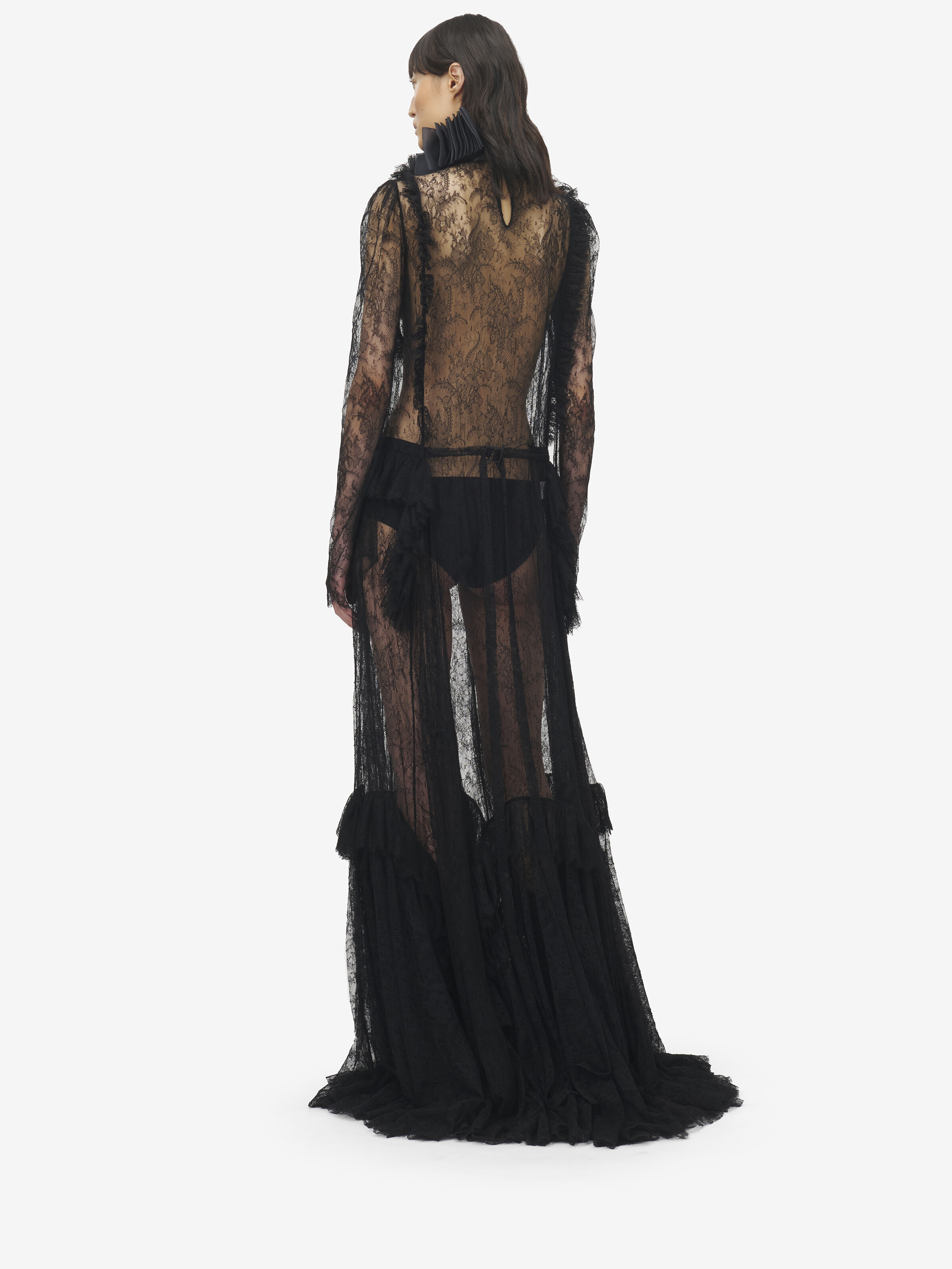 Floral Lace Embroidery Evening Dress - 4