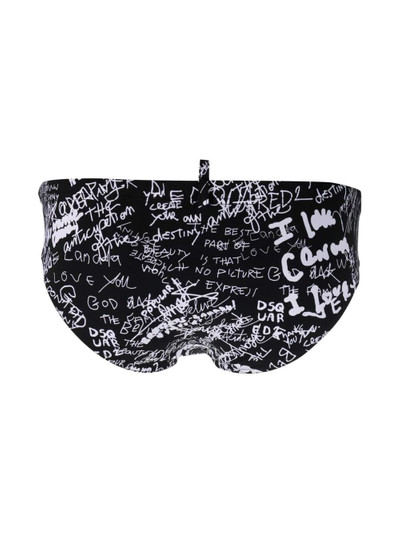 DSQUARED2 slogan-print swimming shorts outlook