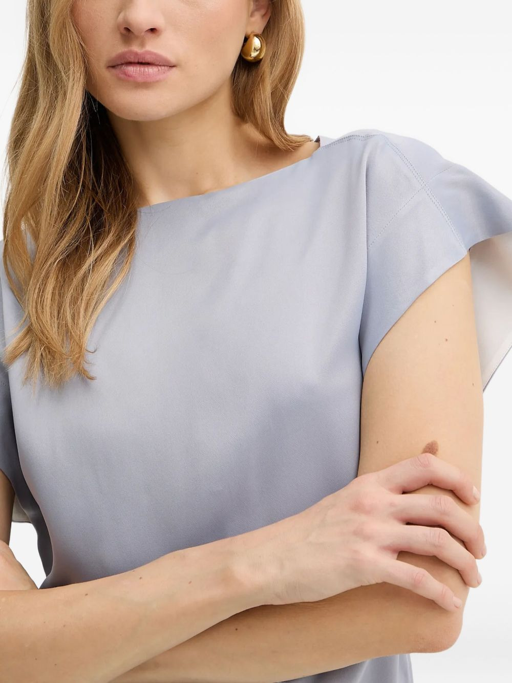short-sleeve zipped blouse - 4