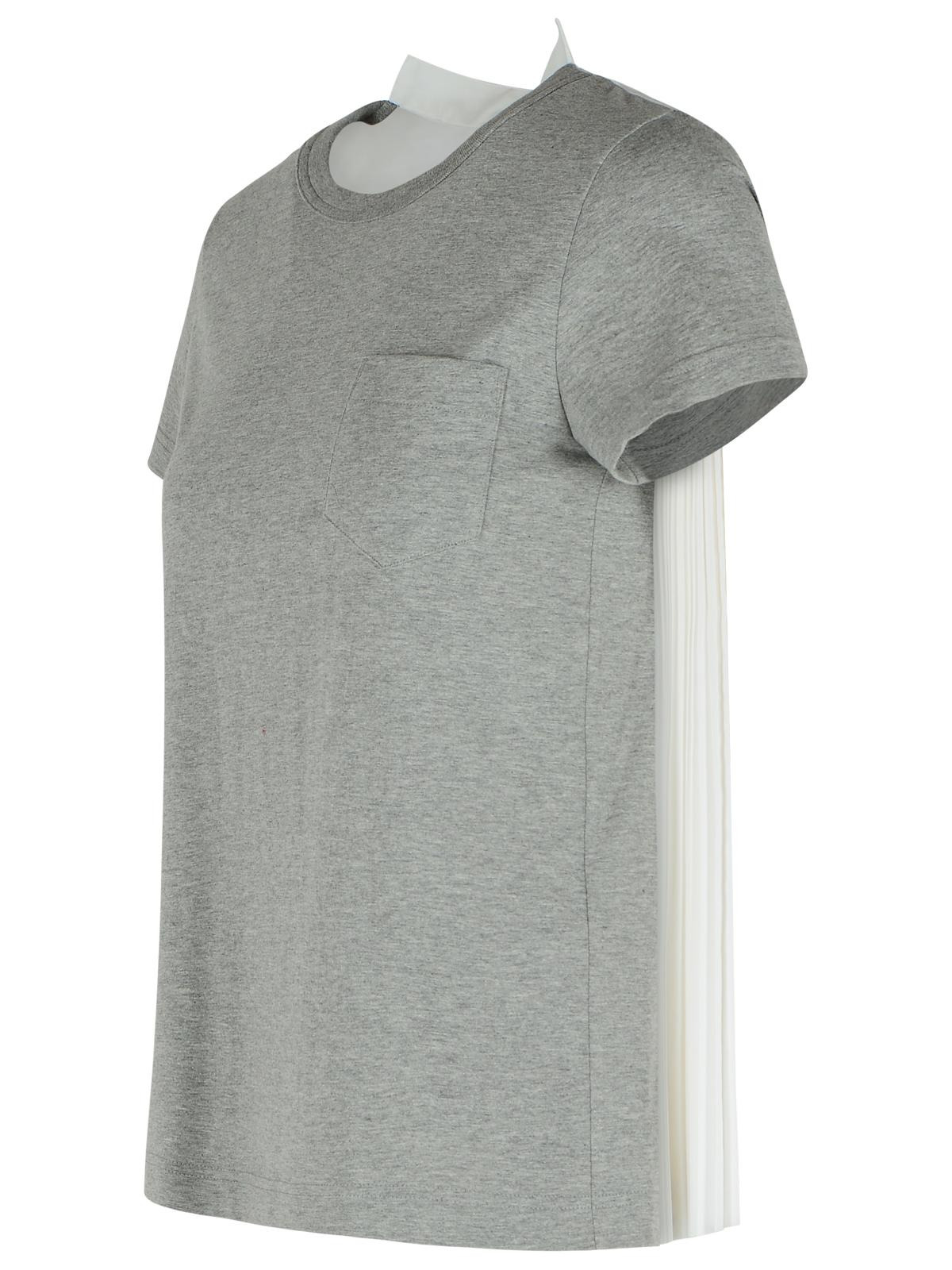 Sacai Gray Cotton T-Shirt Women - 2