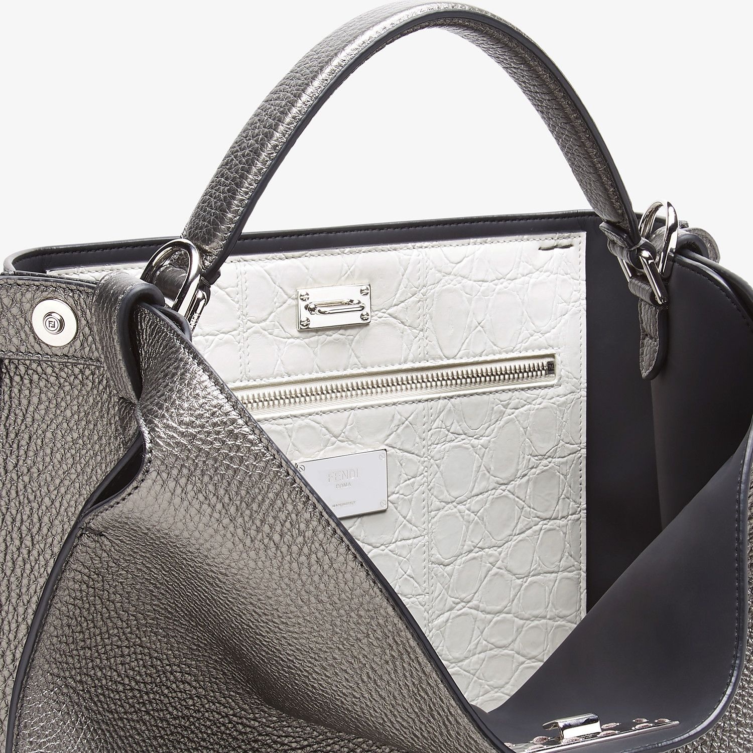 Gray leather bag - 6