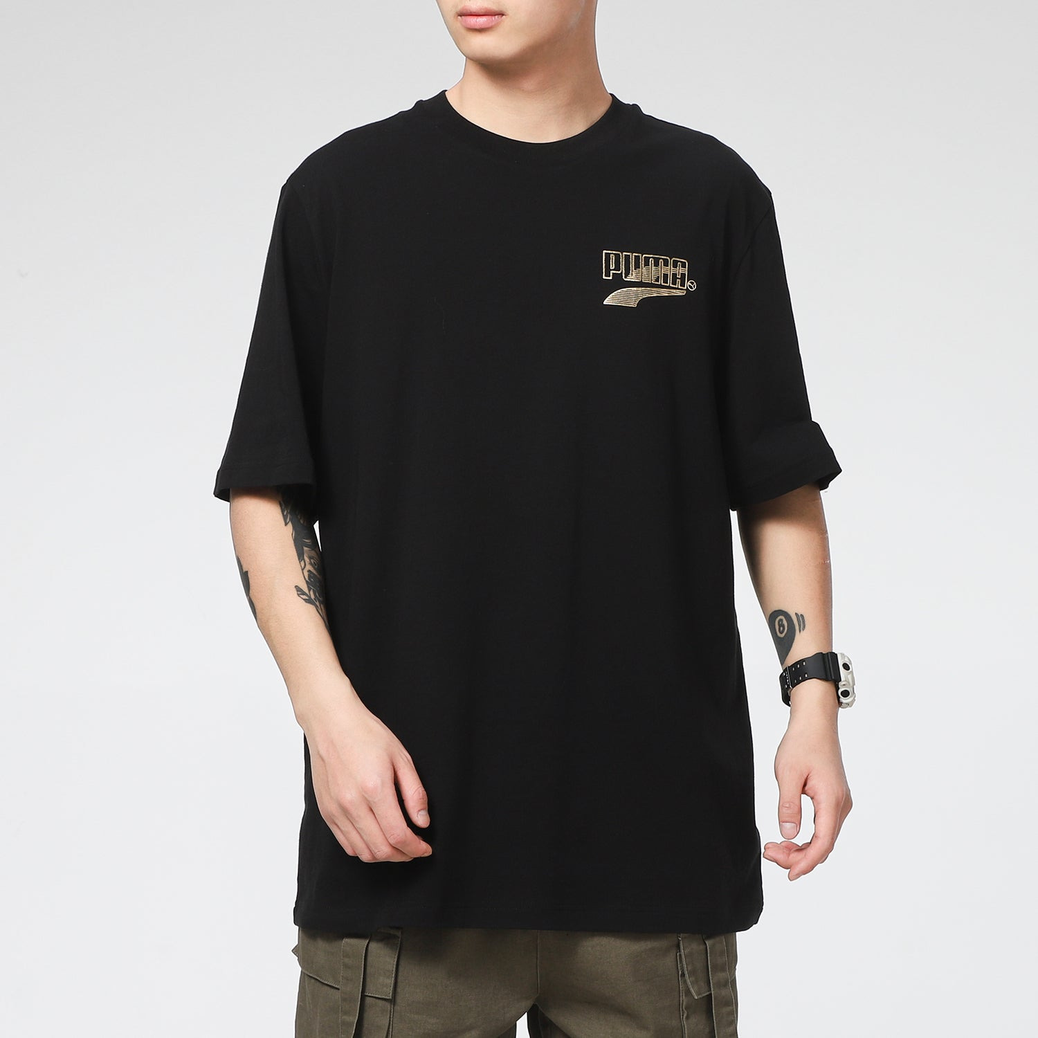 PUMA Team Graphic T-Shirt 'Black' 532704-01 - 3