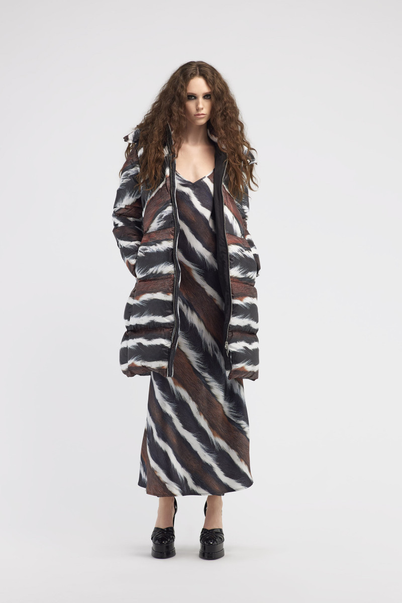 Roberto Cavalli Animalier print puffer jacket with belt outlook