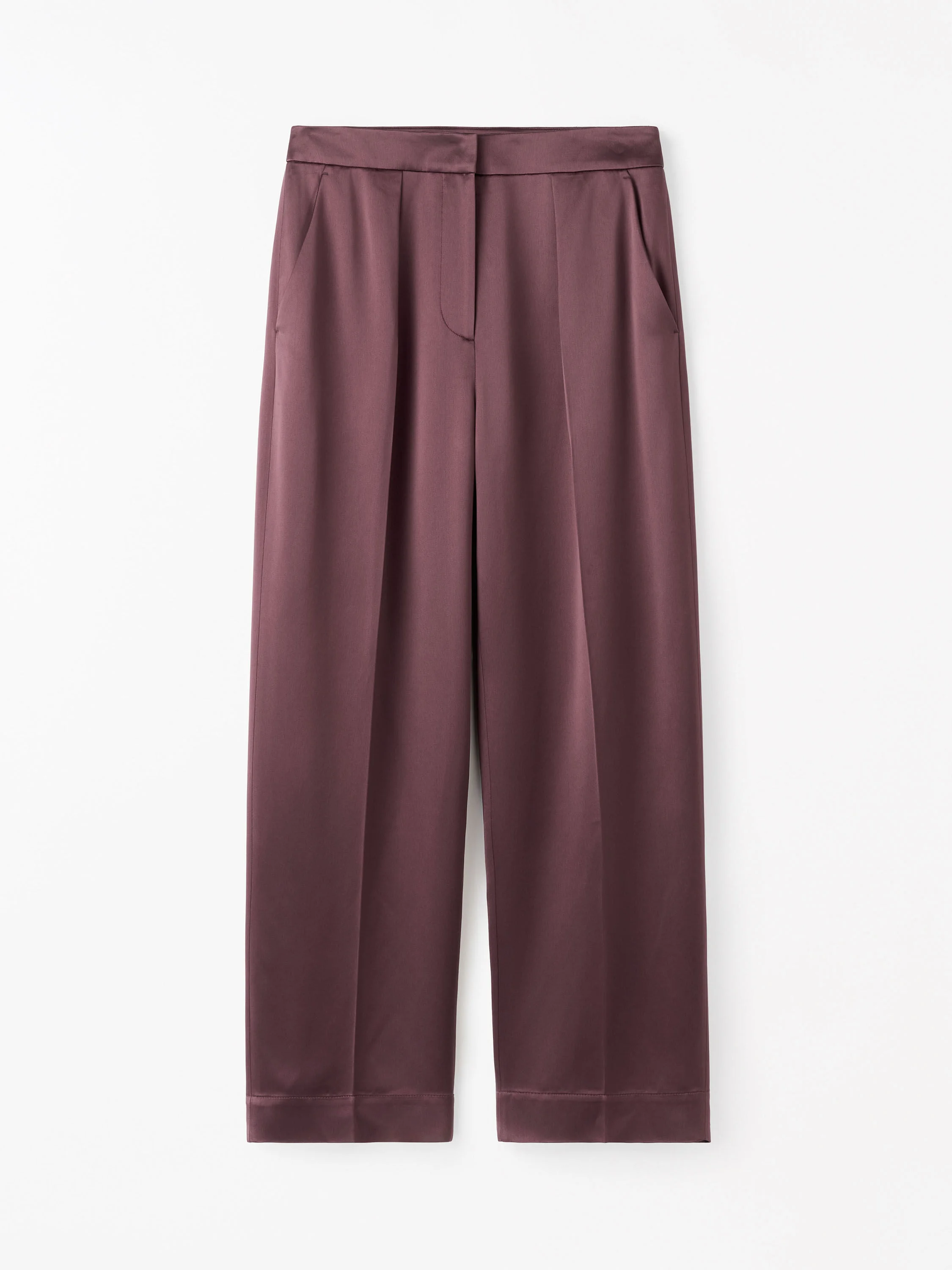 Inga Straight-Fit Satin Trousers - 1