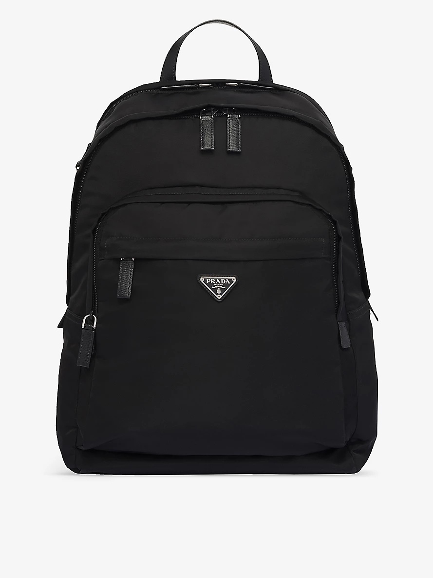 Re-Nylon recycled-nylon and leather backpack - 1