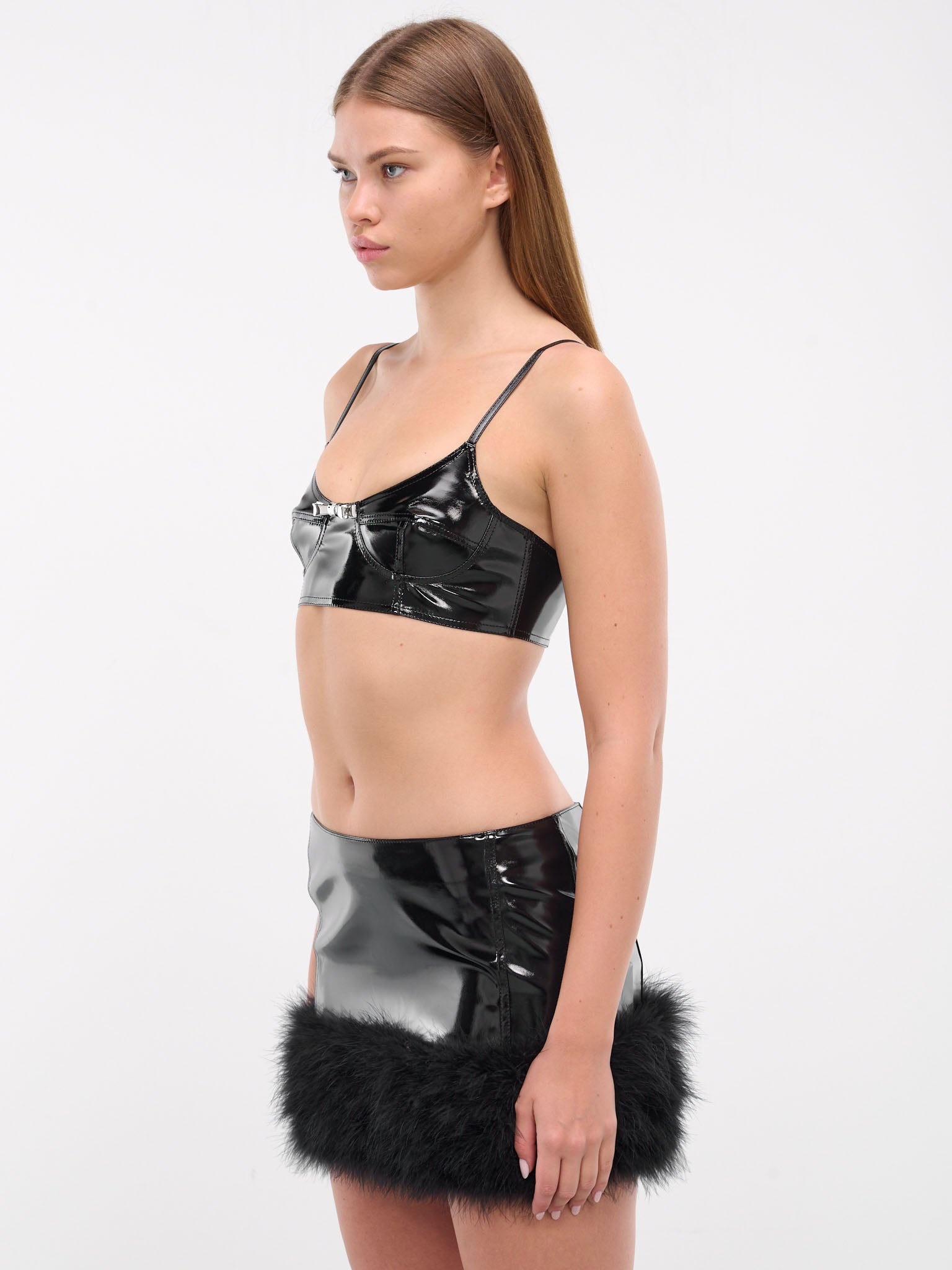 Patent Faux Leather Bra - 2