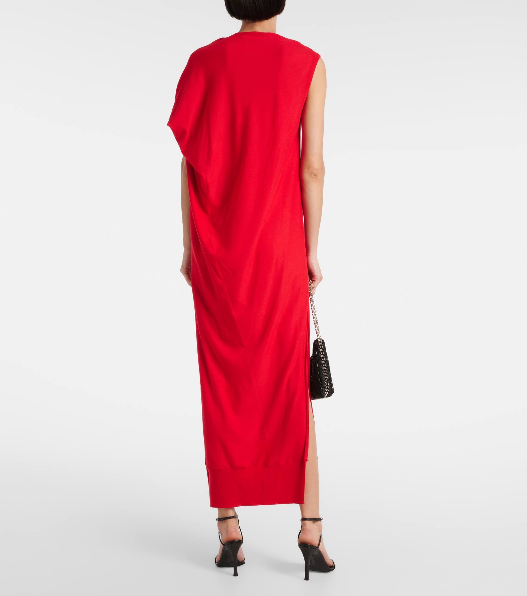 Draped wool maxi dress - 6