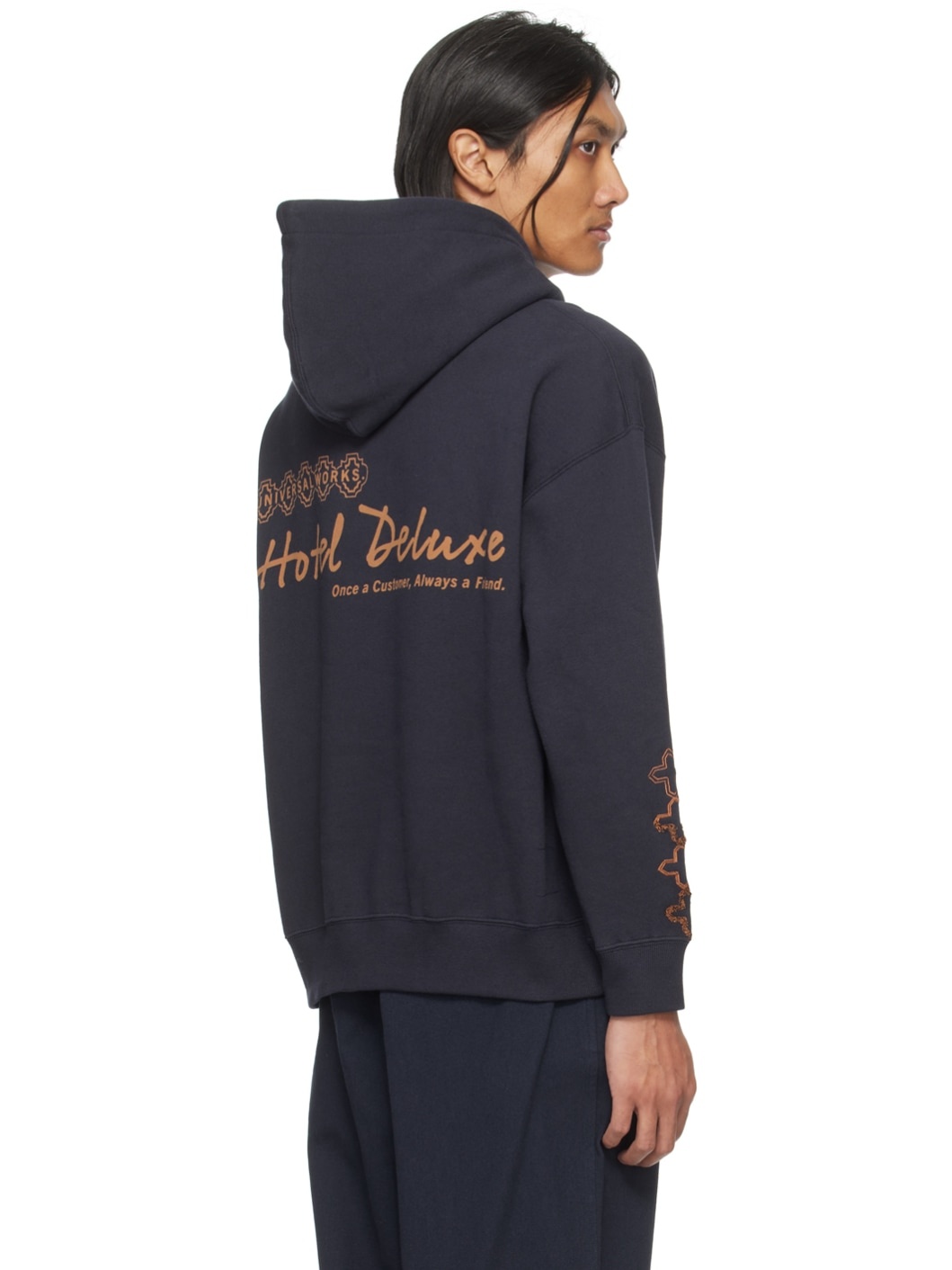 Navy Printed Hoodie - 3
