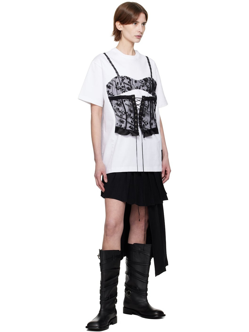 Andersson Bell White Lace Corset Oversized T-shirt outlook