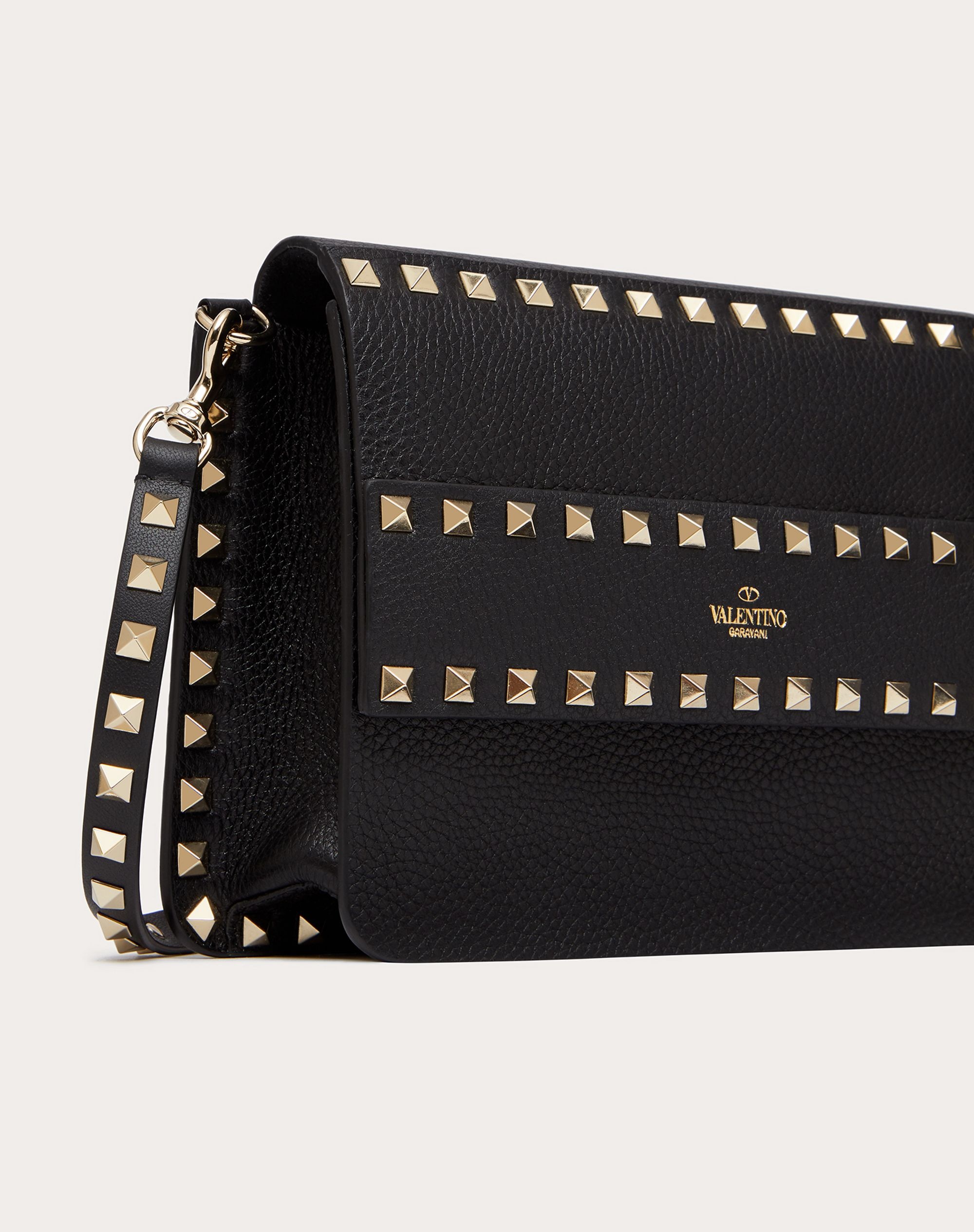 Small Rockstud Grainy Leather Crossbody Bag - 5