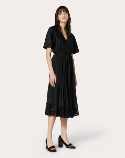 Valentino Jersey and Heavy Lace Pleated Dress outlook