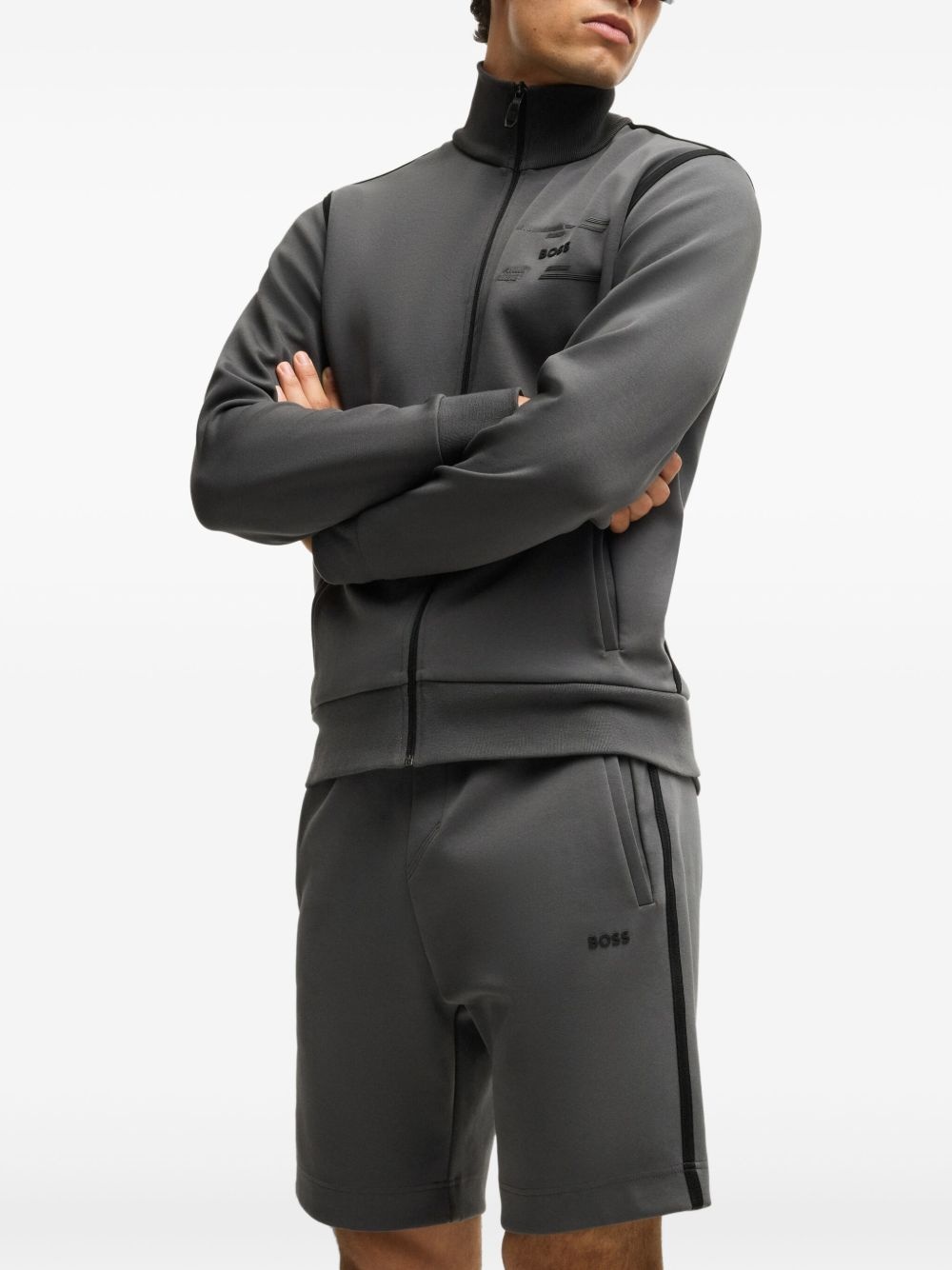 drawstring track shorts - 5