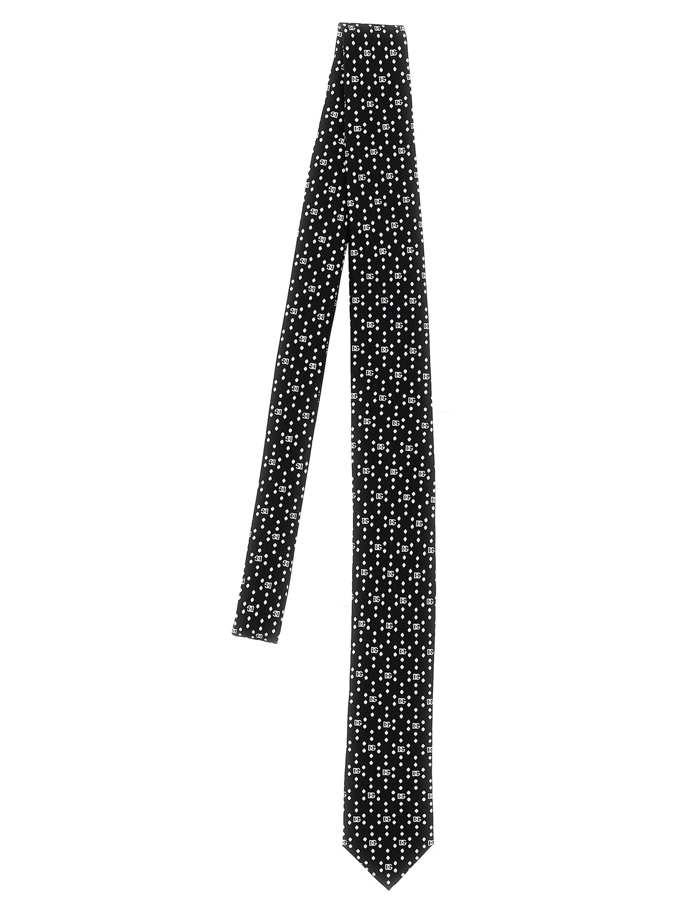 Logo Print Tie Ties, Papillon White/Black - 1