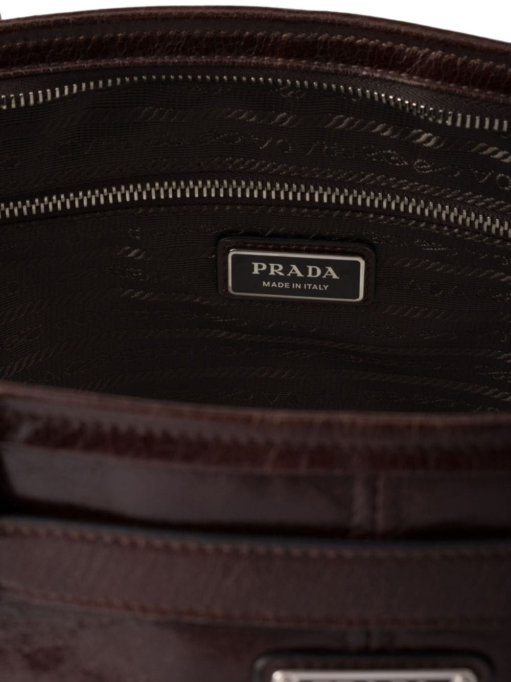 triangle-logo leather tote bag - 6