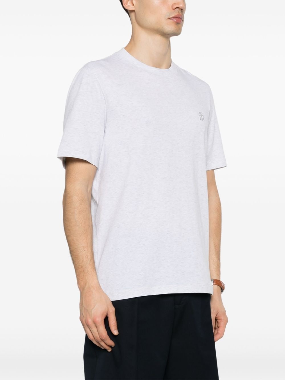 logo-embroidered cotton T-shirt - 3