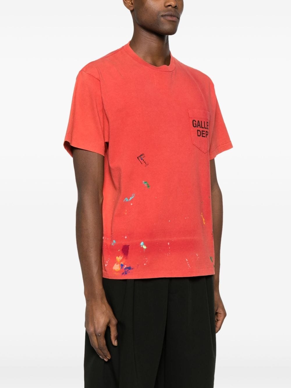 paint-splatter-detail cotton T-shirt - 3