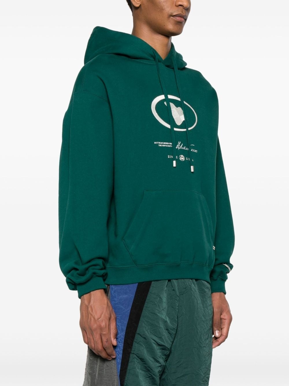logo-print cotton hoodie - 3